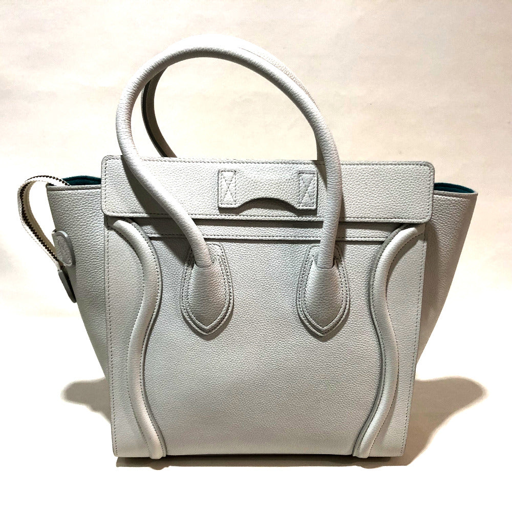 Off X Sky Tote Bag Micro Shopper Leather White