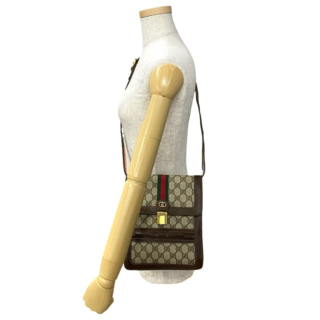 Gucci Old Pvc Shoulder Bag Leather Logo Bag 4