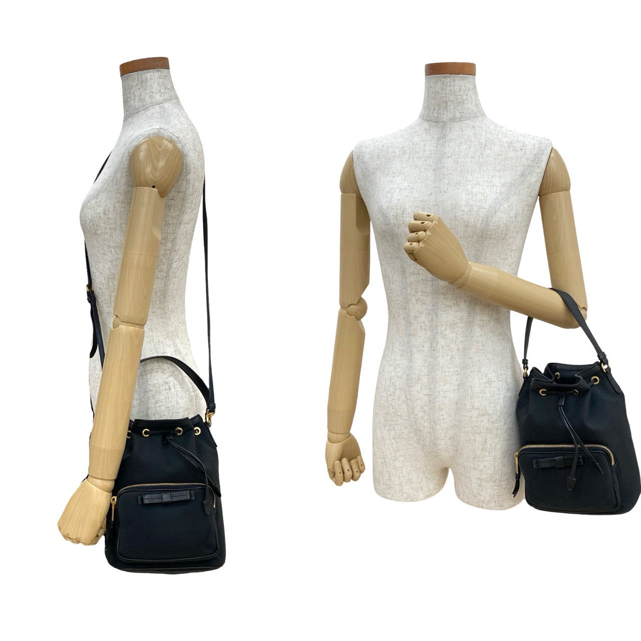 Prada Duet 2Way Bag Leather Canvas Travel Bag Leather 2Way Bag