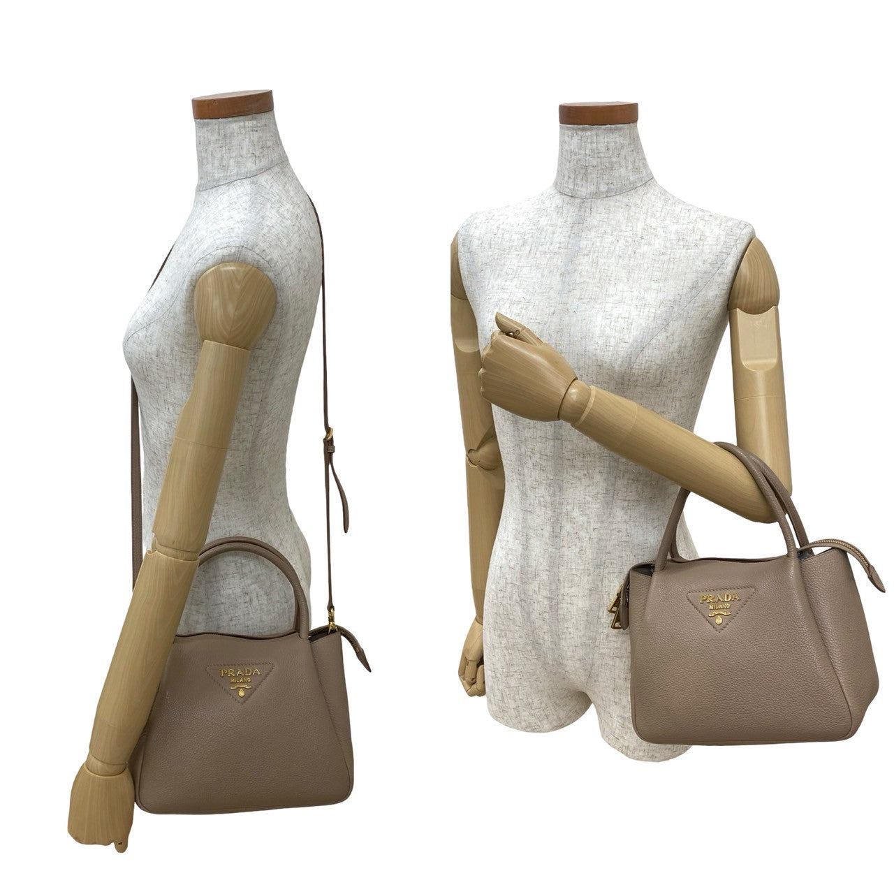 Prada Daino 2Way Handbag Vitello Travel Bag