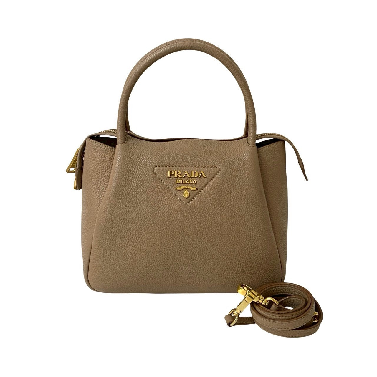 Prada Daino 2Way Handbag Vitello Travel Bag