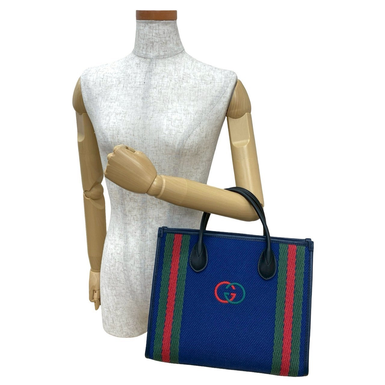 Gucci Interlocking Handbag Leather Canvas Travel Bag