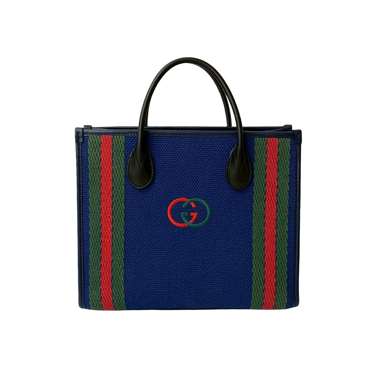 Gucci Interlocking Handbag Leather Canvas Travel Bag