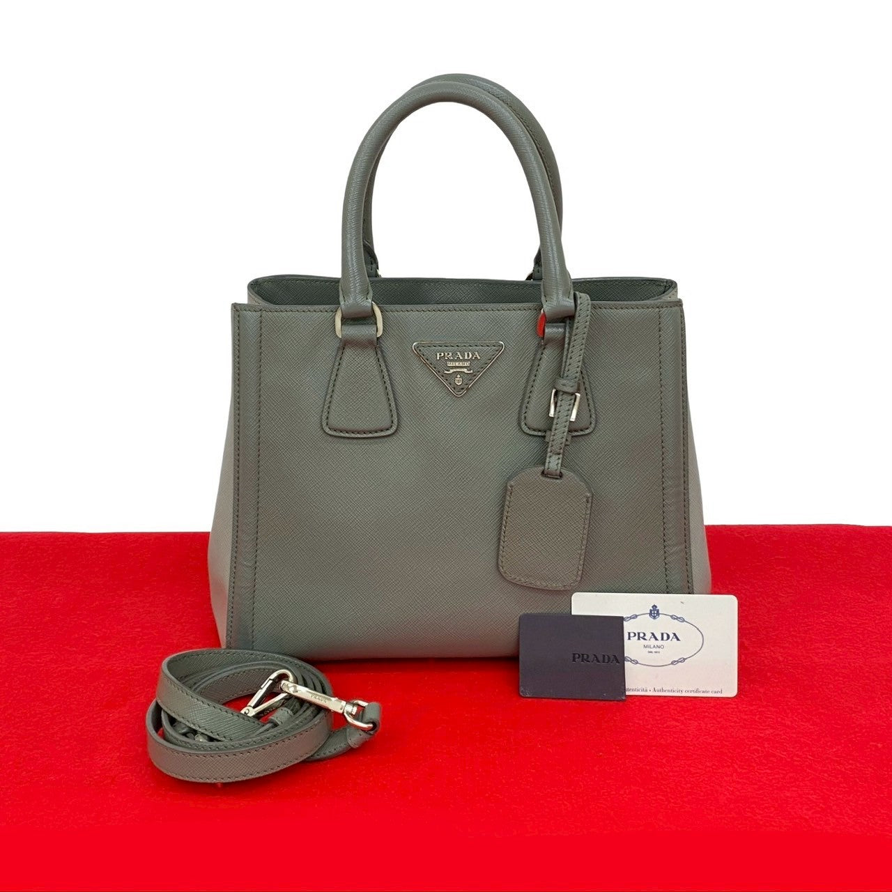 Prada 2Way Handbag Saffiano Travel Bag 2Way Handbag 3