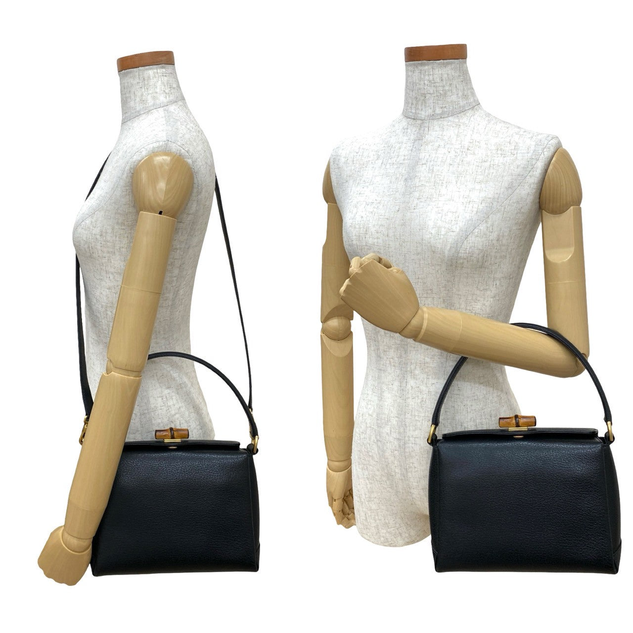 Gucci Bamboo 2Way Handbag Leather Travel Bag