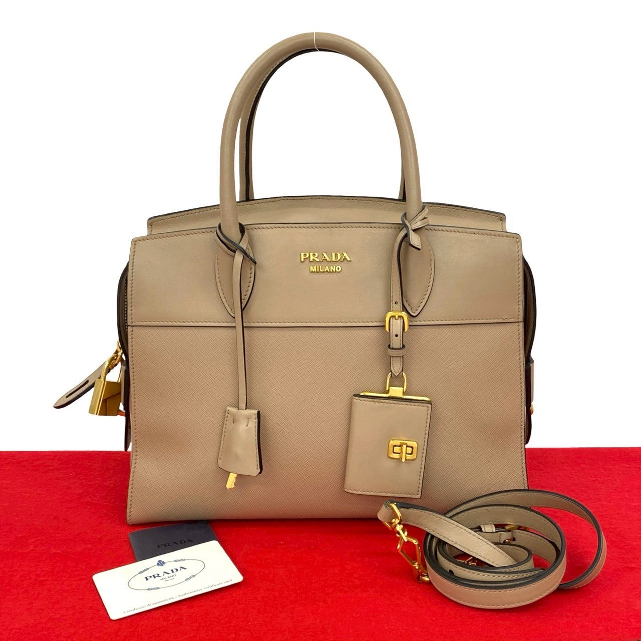 Prada Esplanade 2Way Bag Saffiano Travel Bag