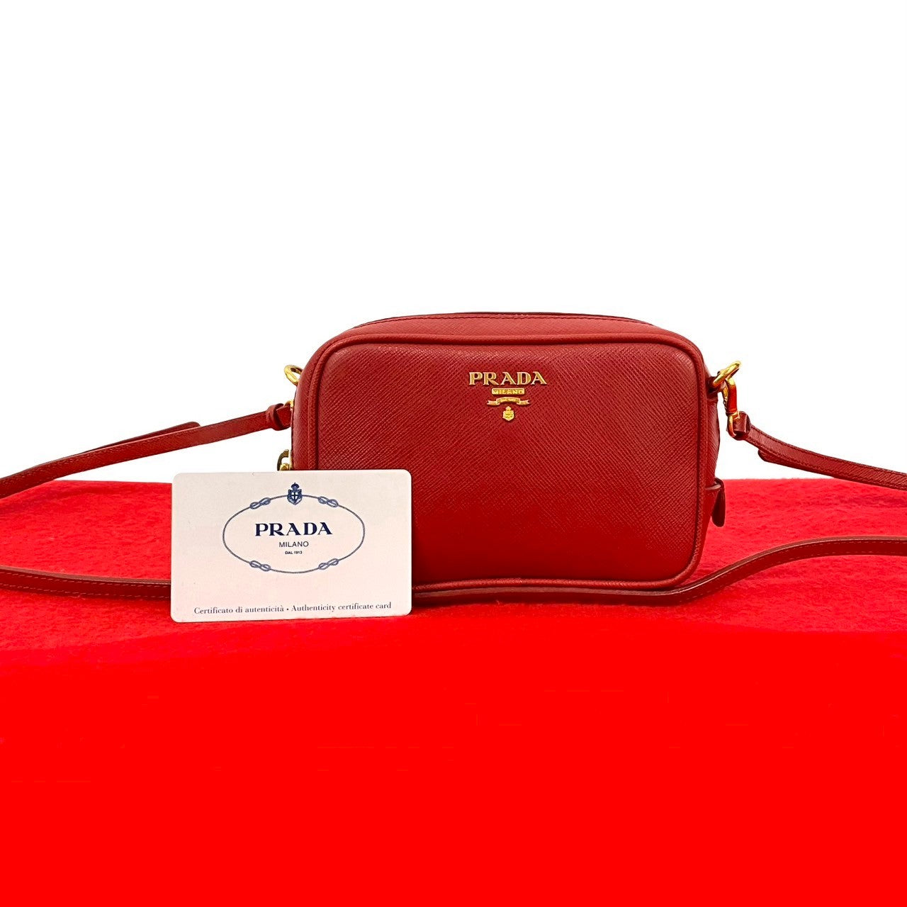 Prada Shoulder Bag Leather Saffiano Mini Mini Shoulder Bag