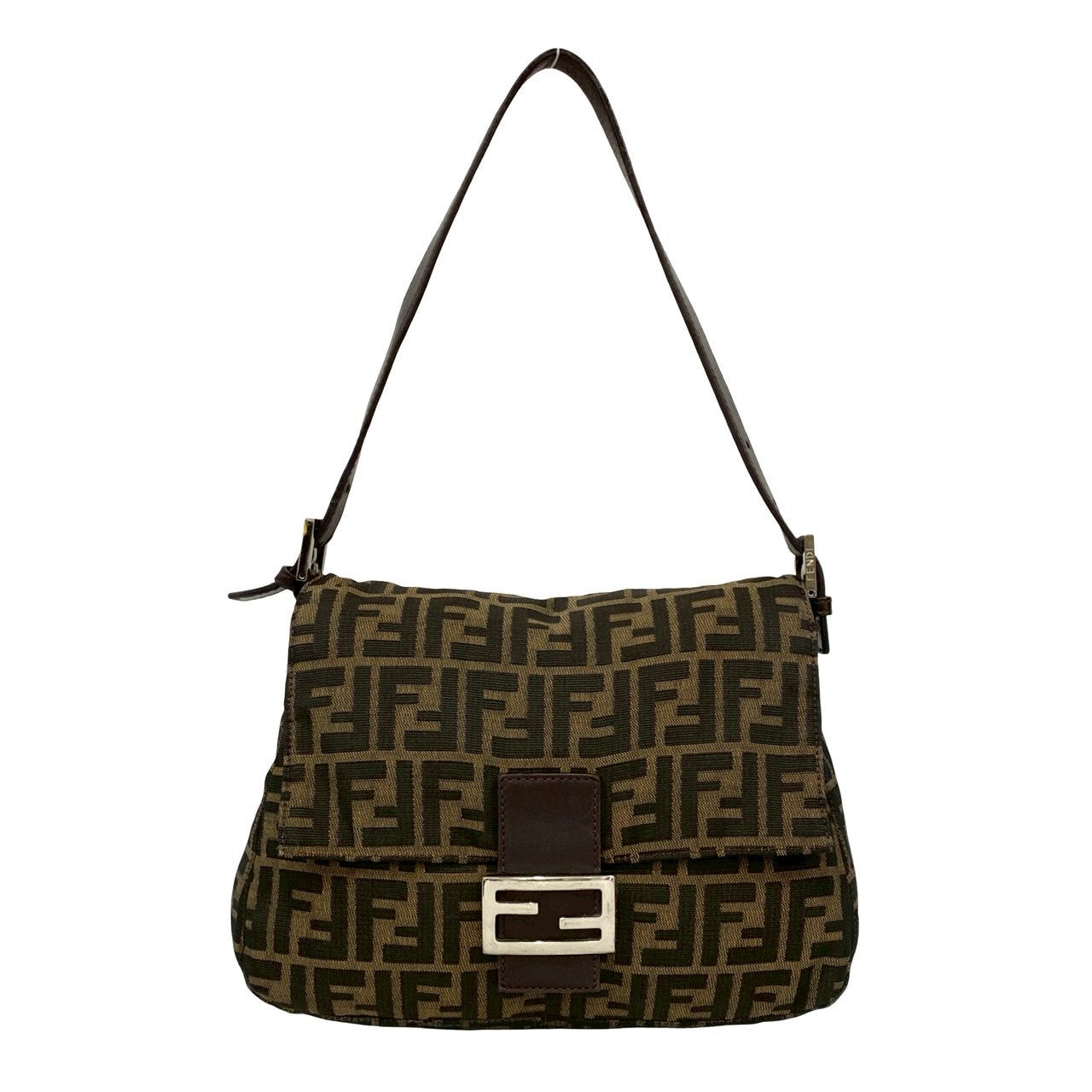 Fendi Zucca Ff Shoulder Bag Leather Canvas