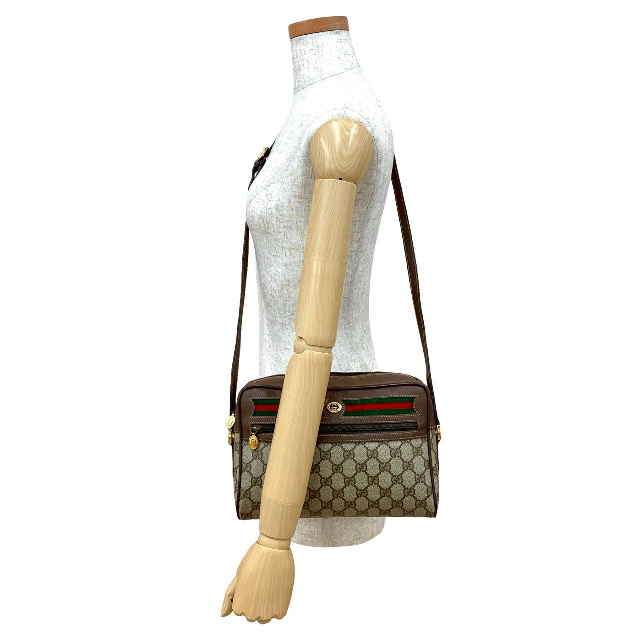 Gucci Old Pvc Shoulder Bag Leather Logo