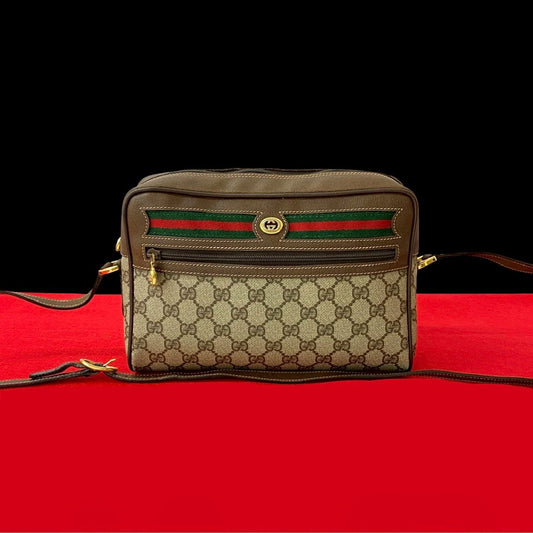 Gucci Old Pvc Shoulder Bag Leather Logo