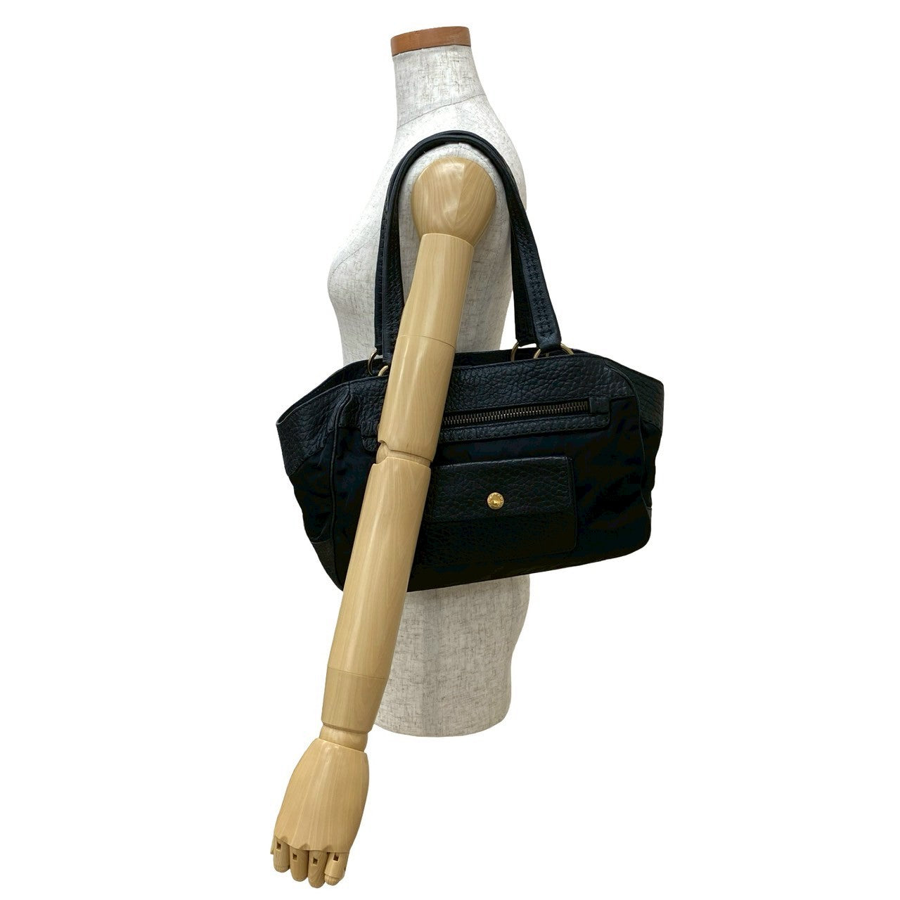 Prada Shoulder Bag Leather Nylon 2