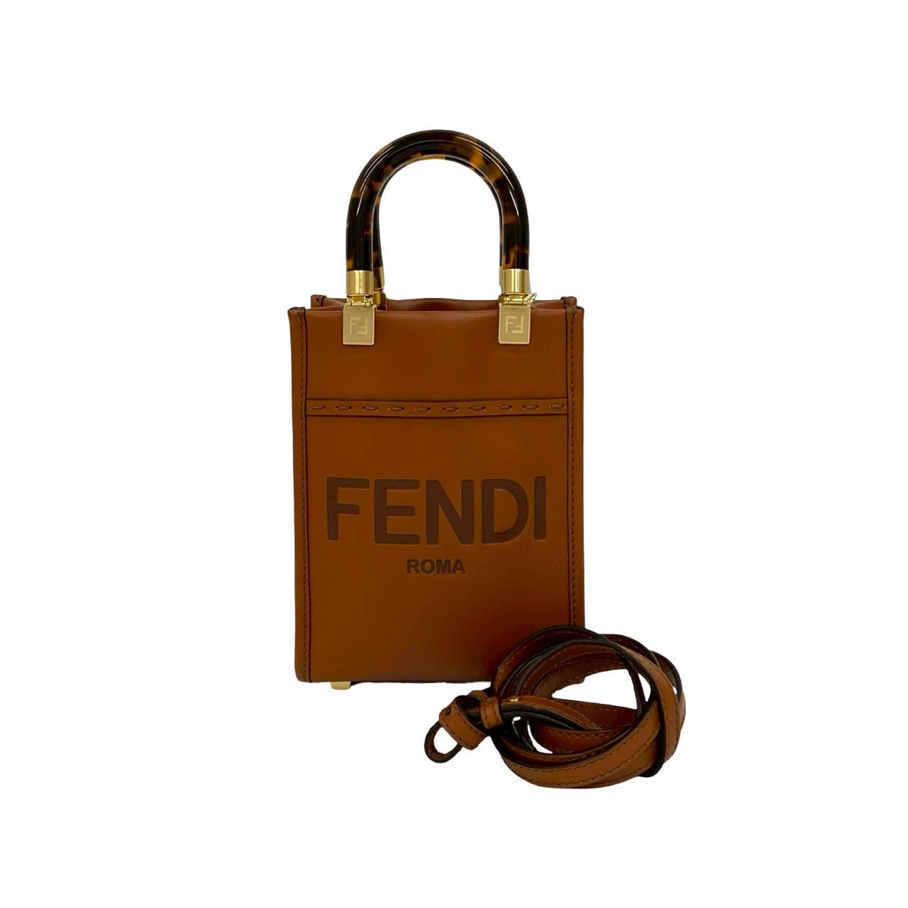 Fendi Sunshine Shopper 2Way Bag Leather Travel Bag