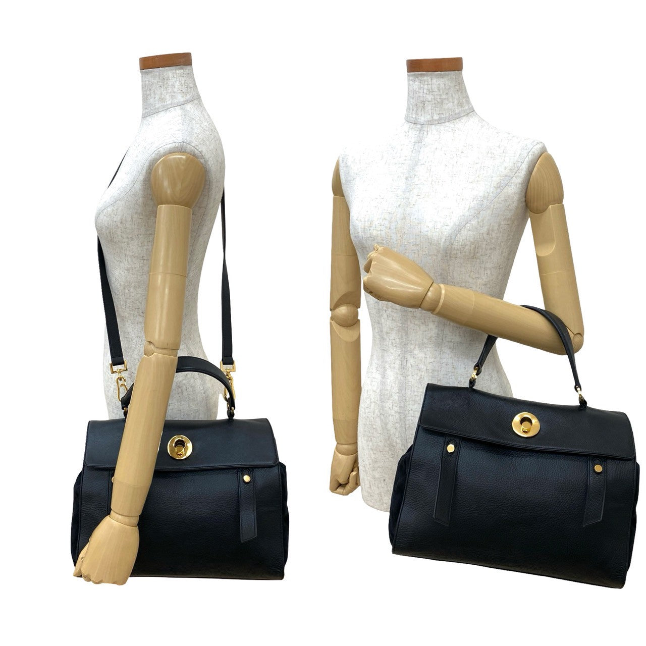 YSL Saint Laurent Paris Two 2Way Handbag Leather Travel Bag