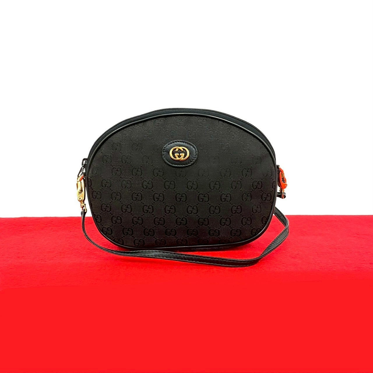 Gucci Shoulder Bag Leather Canvas 53