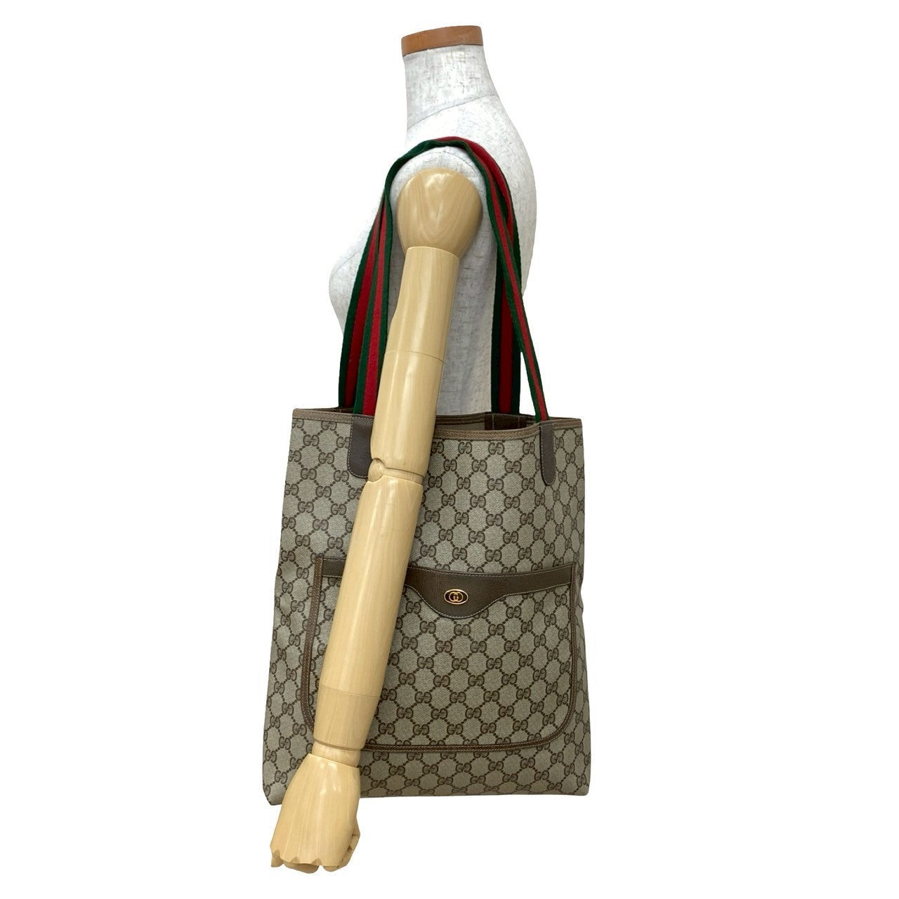 Gucci Old Pvc Tote Bag Leather Logo