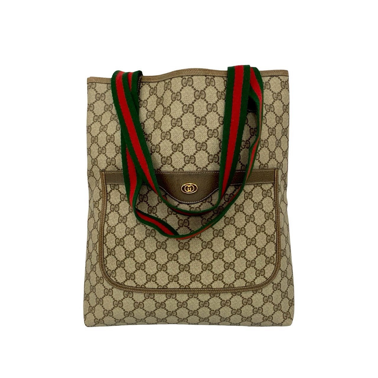 Gucci Old Pvc Tote Bag Leather Logo