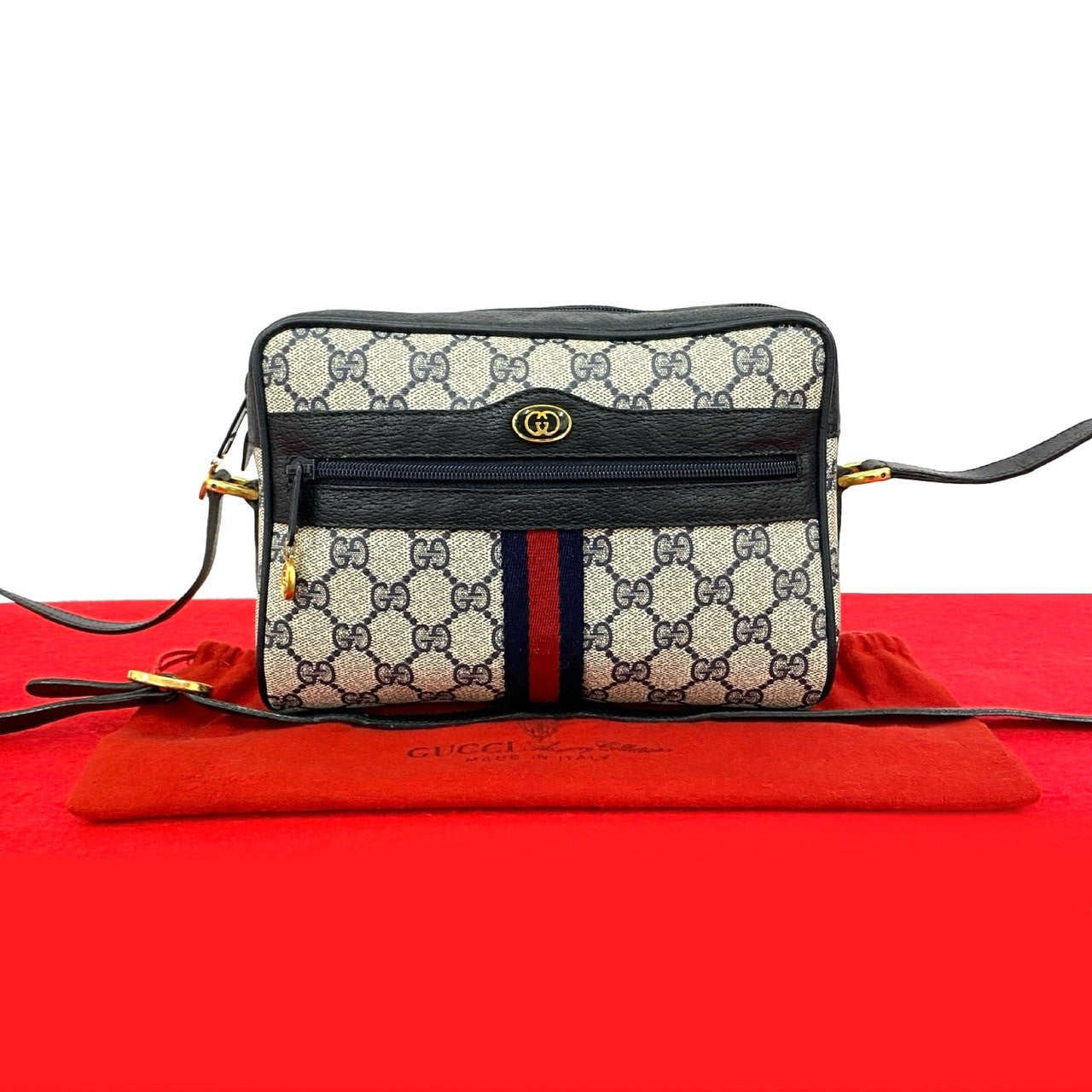 Gucci Pvc Shoulder Bag Leather Logo Bag 1