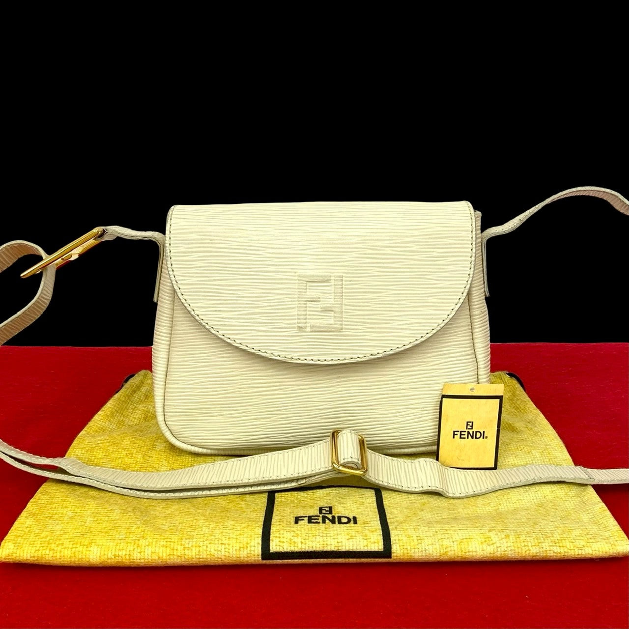 Fendi Ff Epi Shoulder Bag Leather Logo