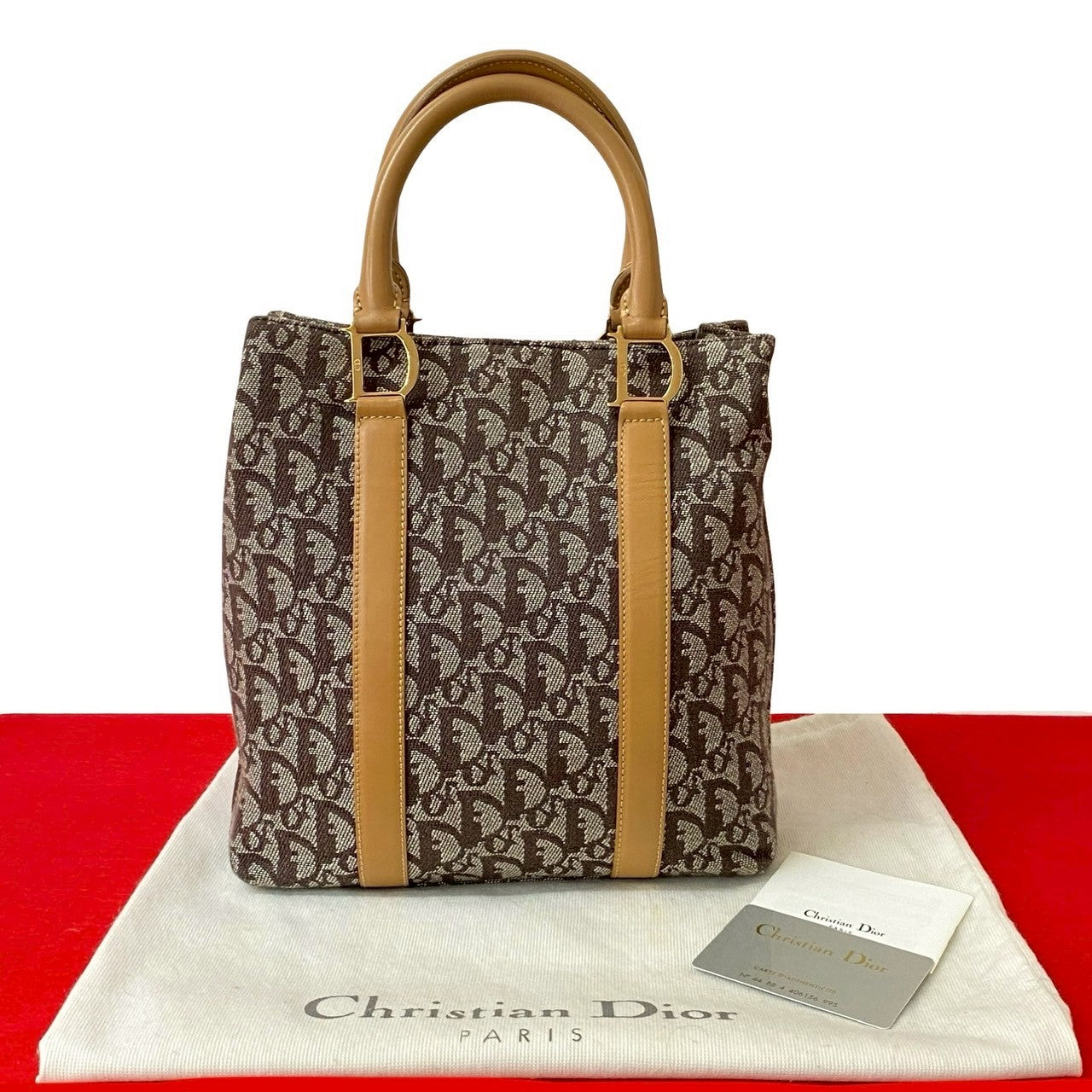 Dior Christian Trotter Handbag Leather Canvas Travel Bag