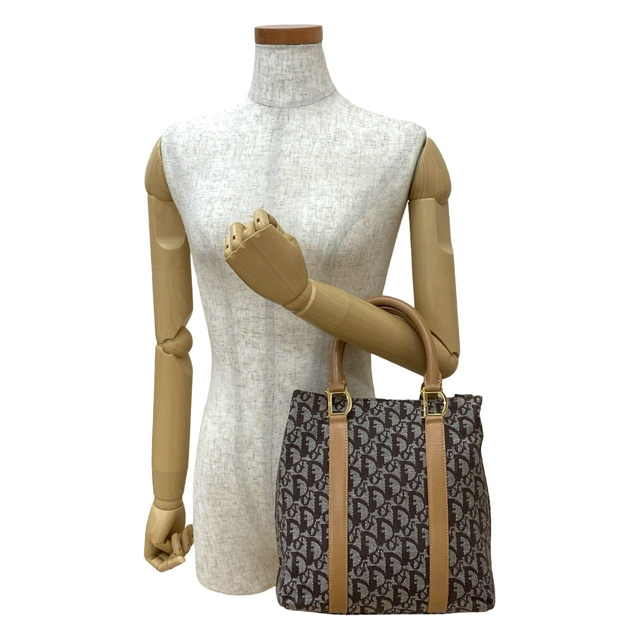 Dior Christian Trotter Handbag Leather Canvas Travel Bag