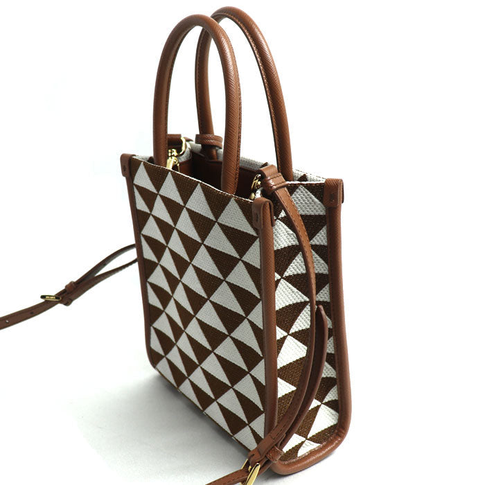 Prada Symbol Fabric 2Way Shoulder Bag Embroidered