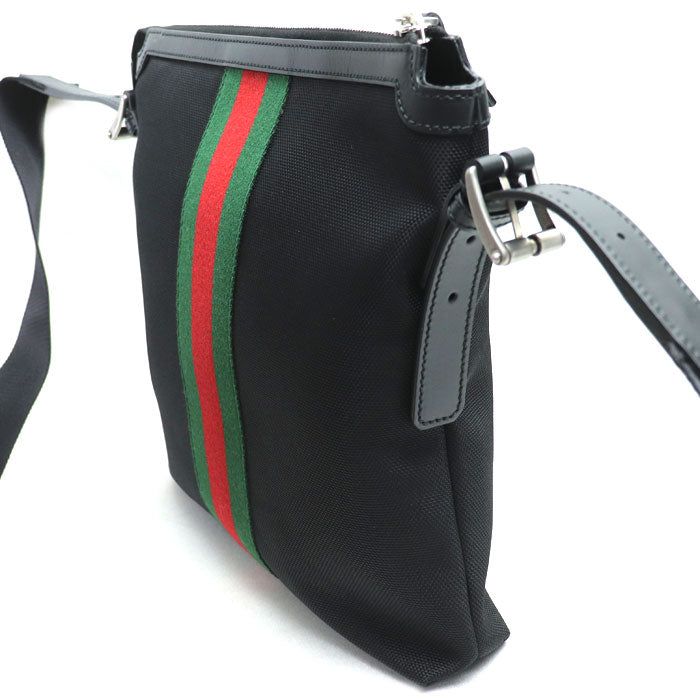 Gucci Web Sheline Shoulder Bag Leather Canvas