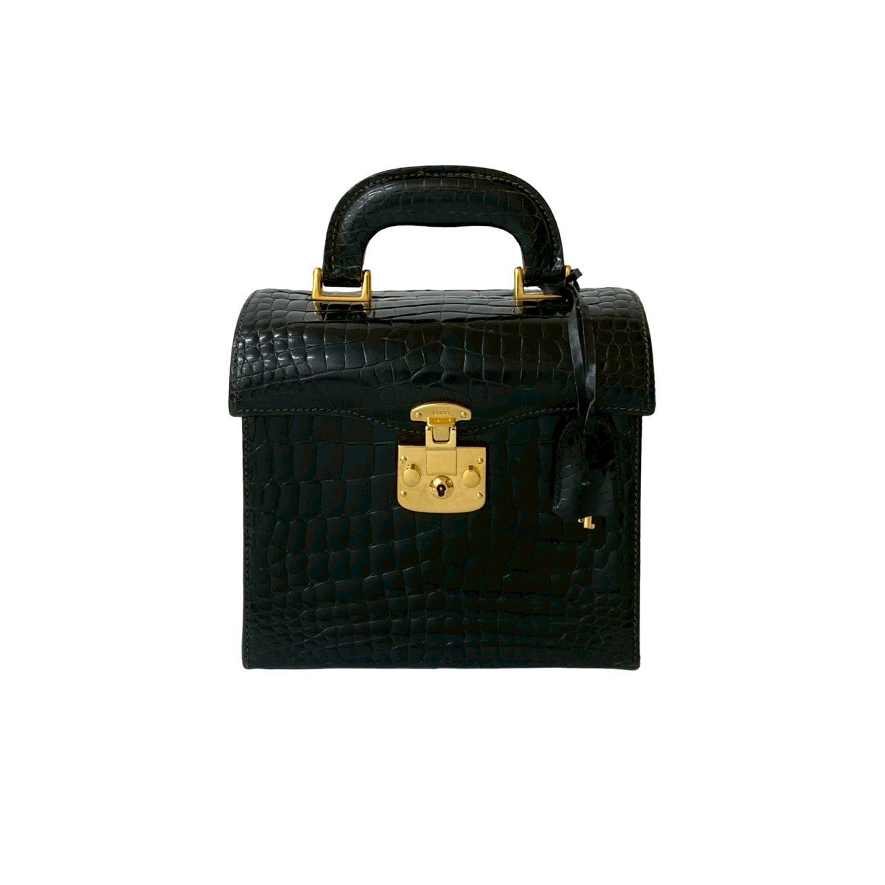 Gucci Lady Lock Crocodile Handbag Leather Travel Bag