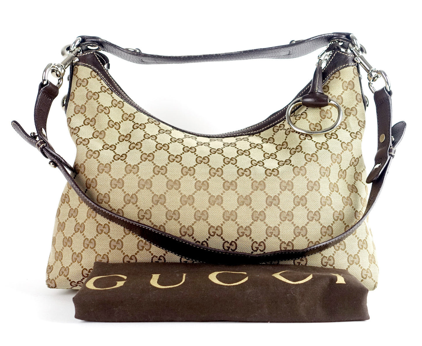 Gucci Hobo Bag Canvas Monogram Travel Bag Hobo Oc273
