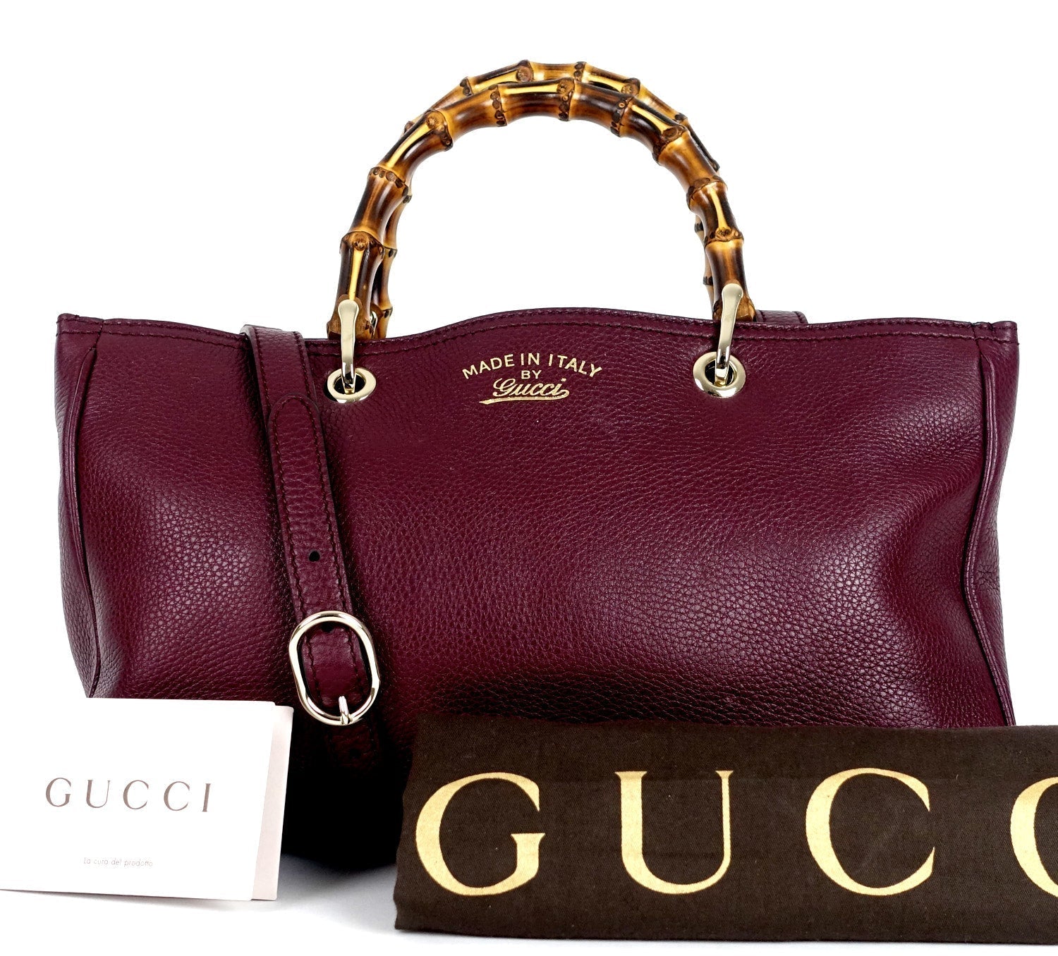 Gucci Bamboo Handles Tote Bag Leather