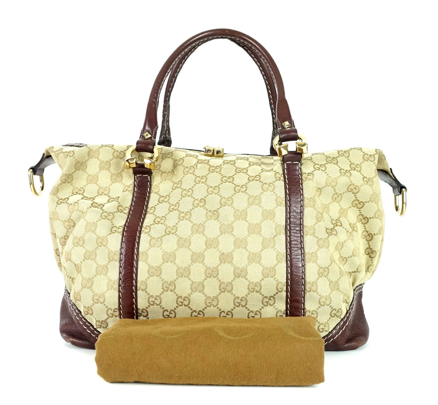 Gucci Hobo Bag Canvas Monogram Travel Bag Hobo Oc328