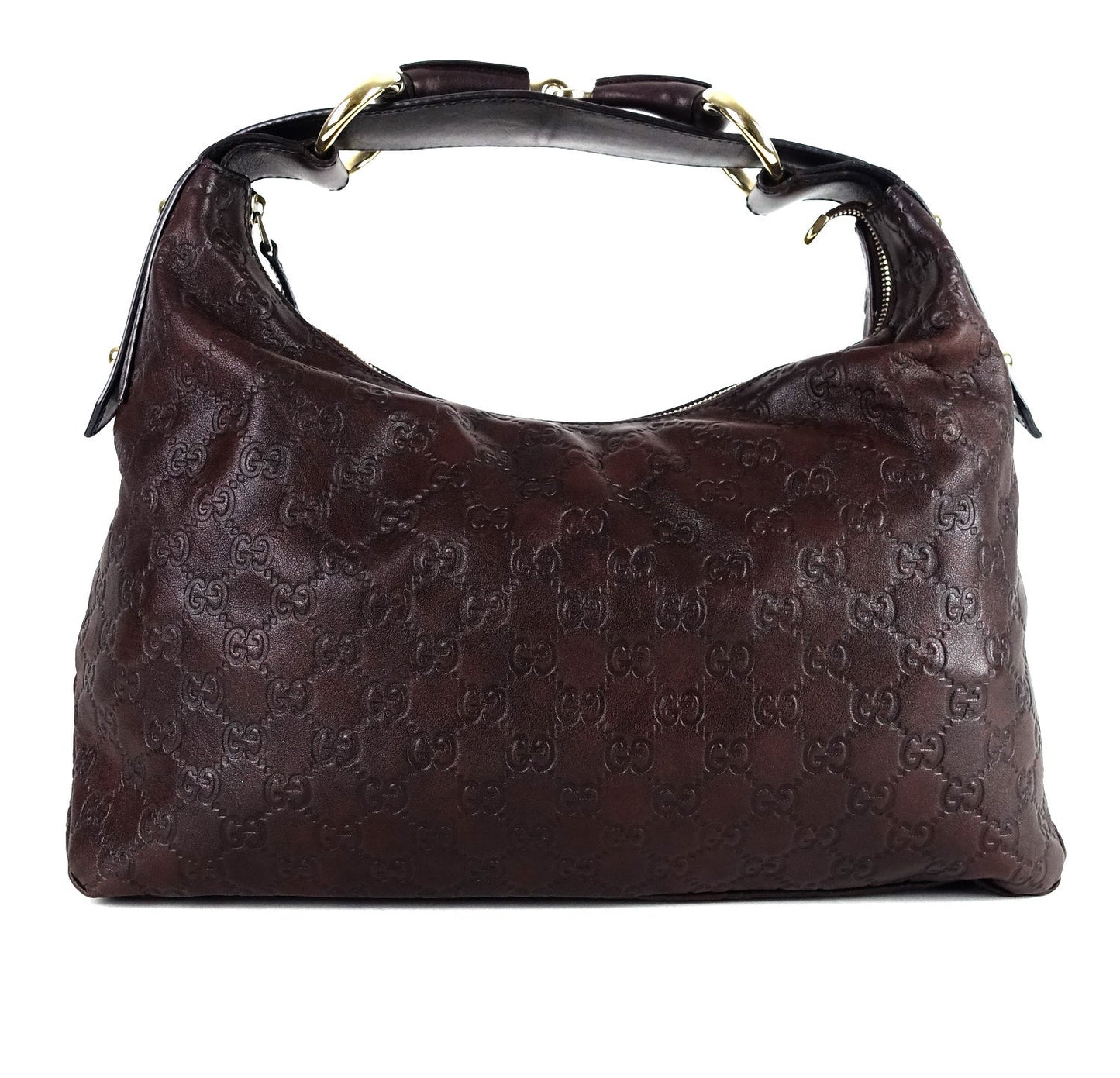 Gucci Horsebit Hobo Bag Leather Monogram Travel Bag