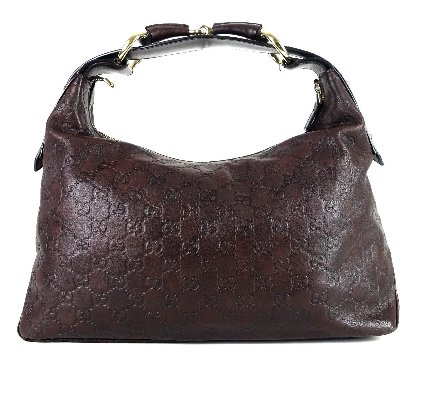 Gucci Horsebit Hobo Bag Leather Monogram Travel Bag