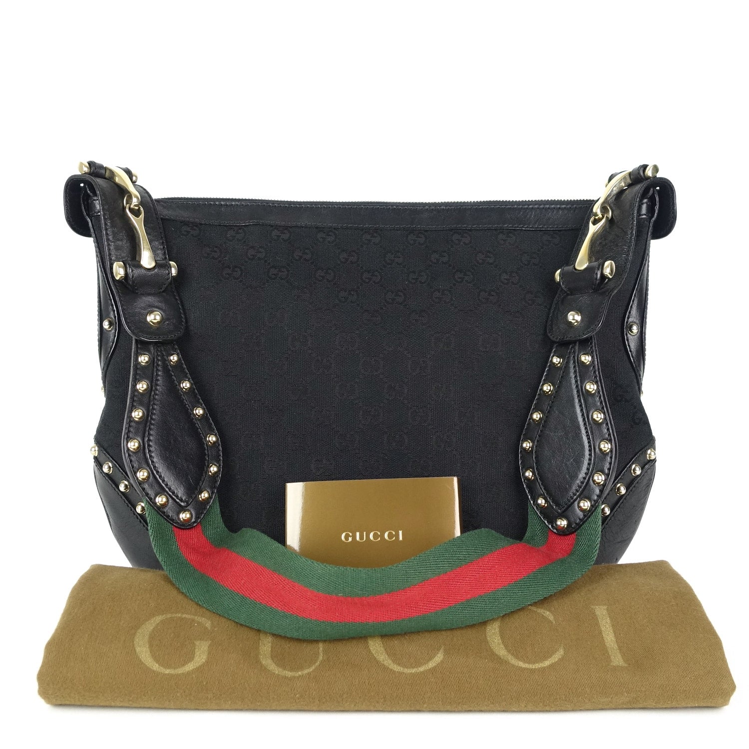 Gucci Pelham Web Hobo Bag Canvas Monogram Travel Bag