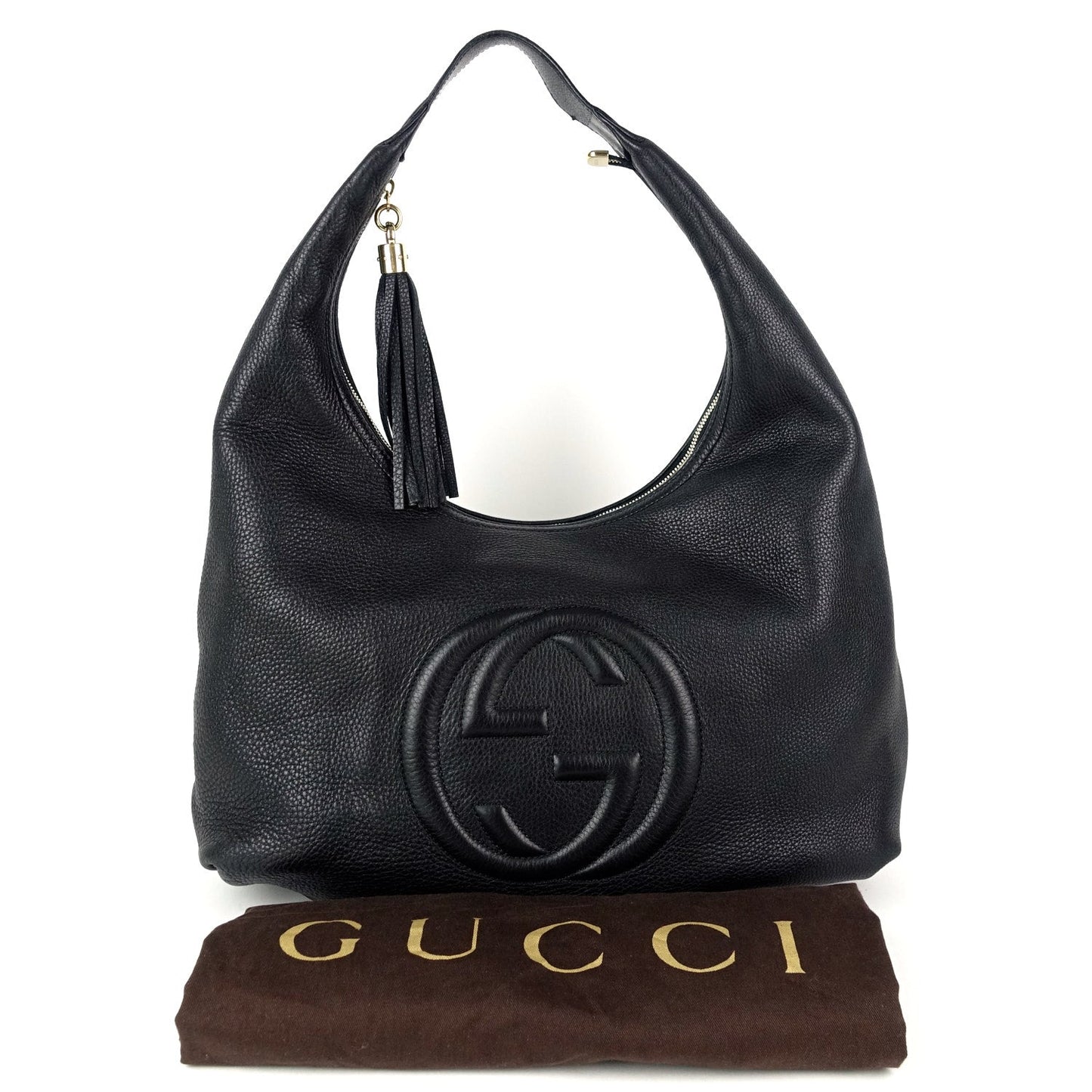 Gucci Soho Calf Hobo Bag Leather Large Travel Bag