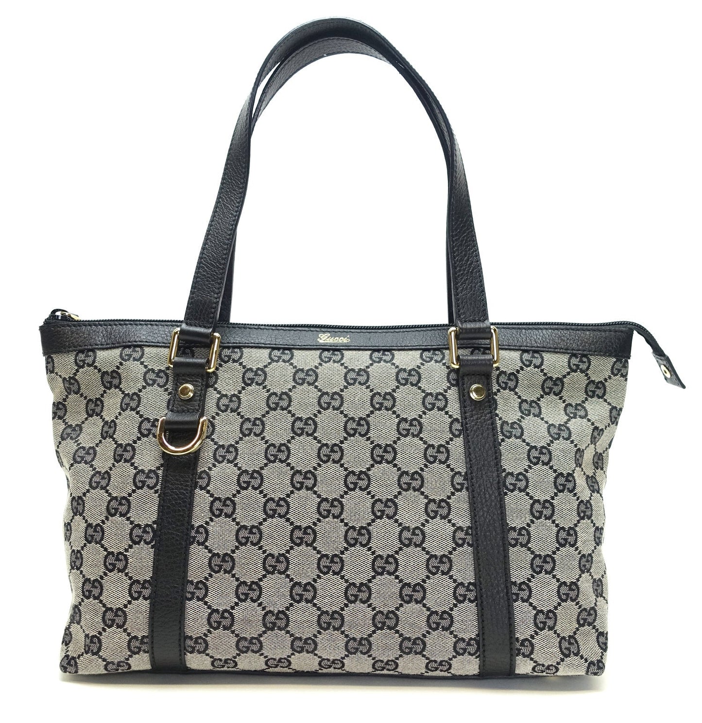 Gucci Abbey Zip Tote Bag Canvas Monogram Tote Oc547