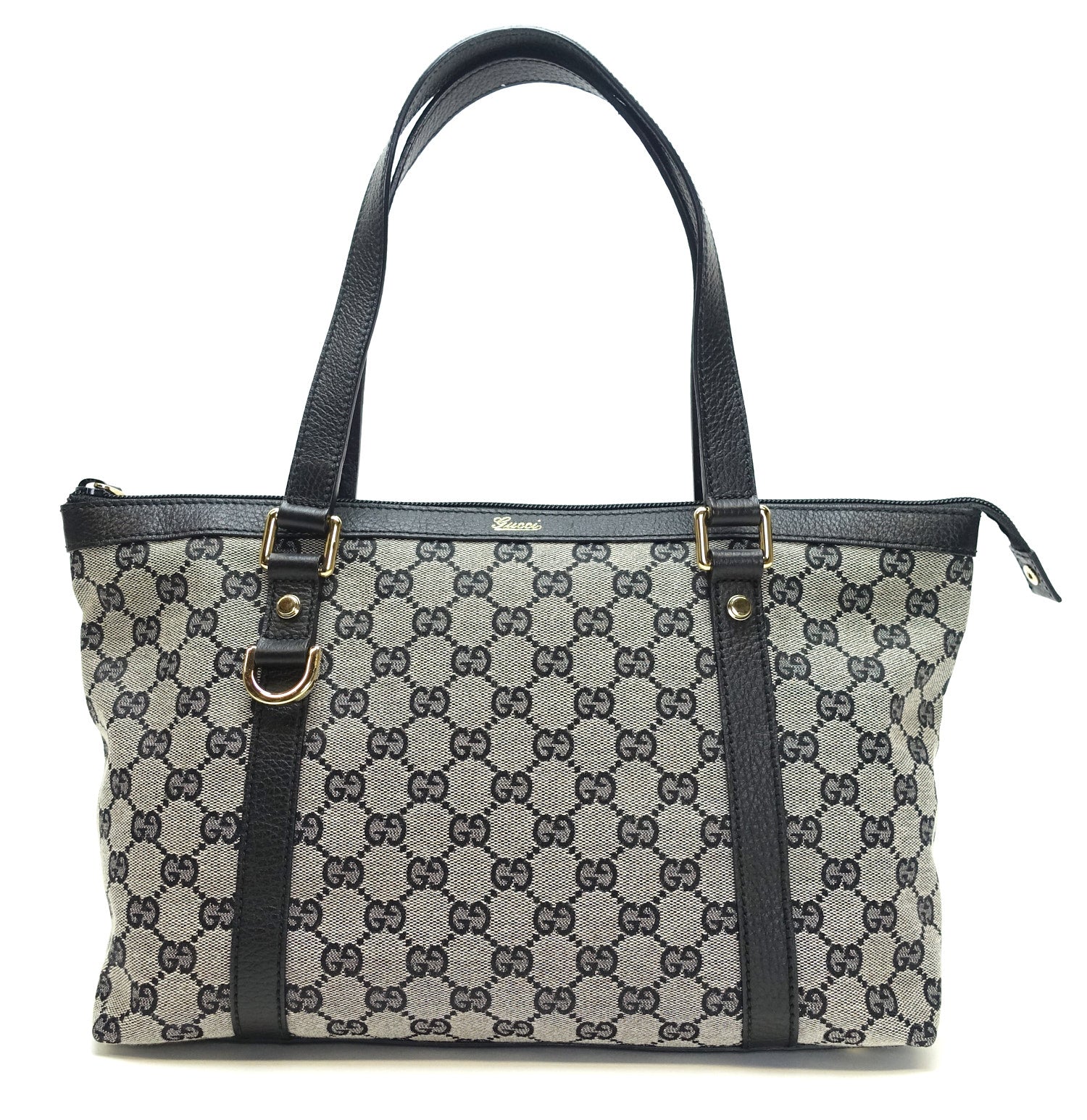 Gucci Abbey Zip Tote Bag Canvas Monogram