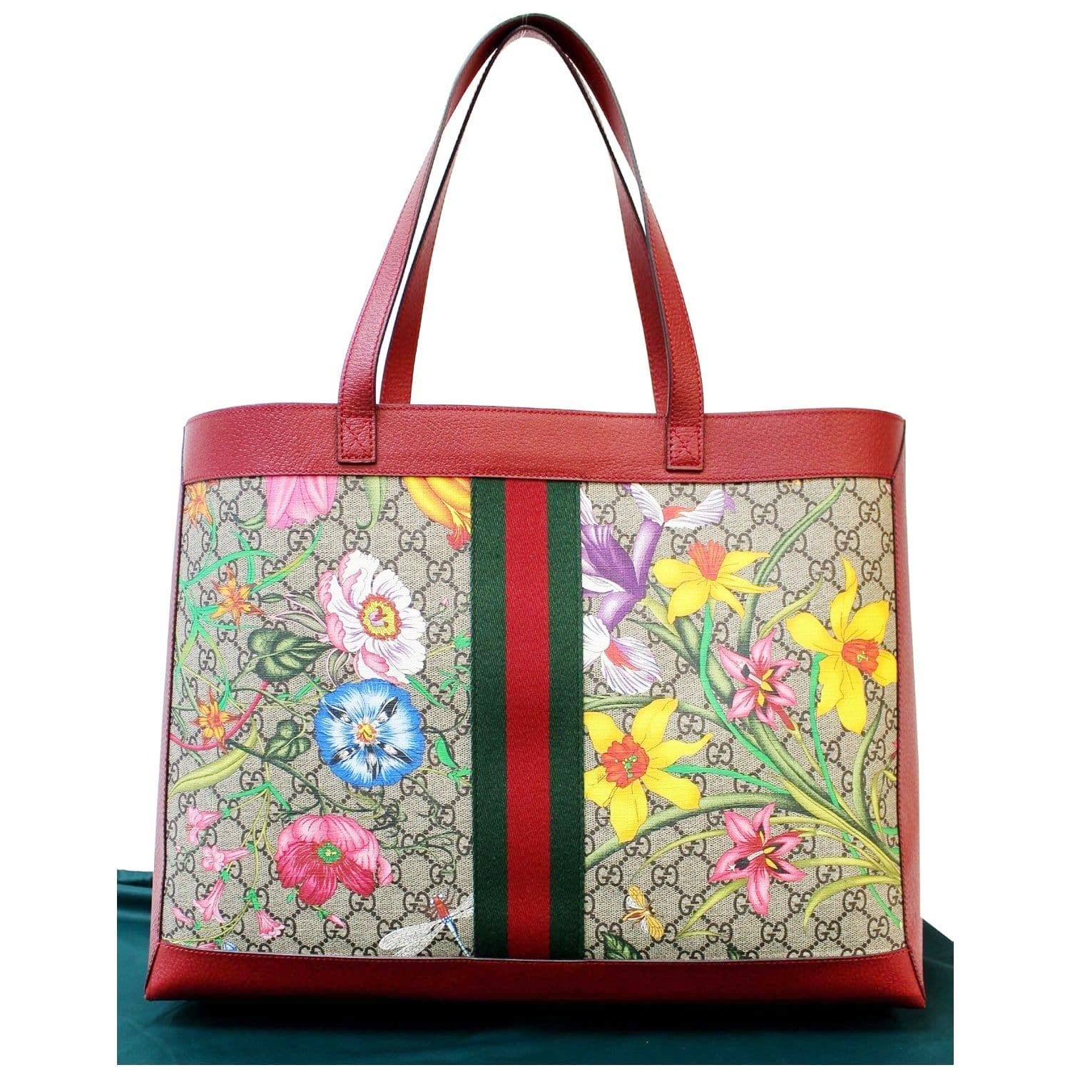 Gucci Ophidia Flora Tote Bag Red Medium Red 547950