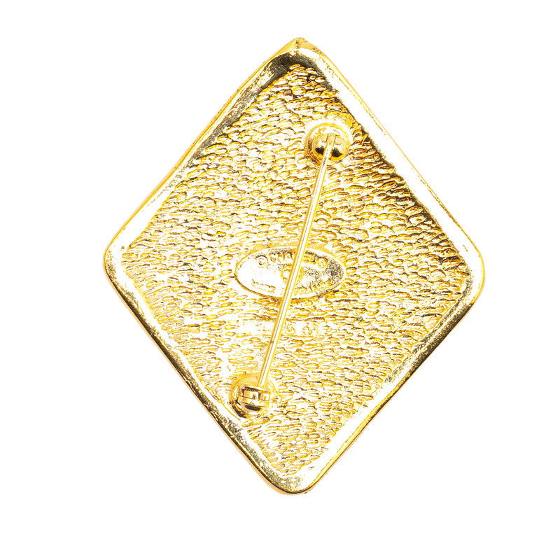 Chanel Gold Plated Coco Mark Diamond Brooch Bag