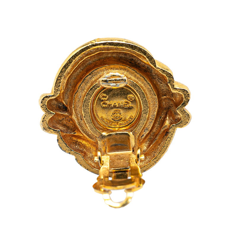 Chanel Gold Plated Faux Pearl Earrings Bag