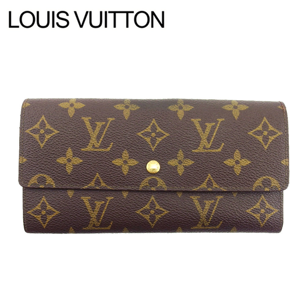 Louis Vuitton Long Purse M61724 Pochette Porto Brown Beige Wallet Case P1028
