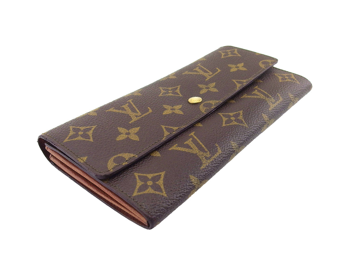 Louis Vuitton Long Purse M61724 Pochette Porto Brown Beige Wallet Case P1028