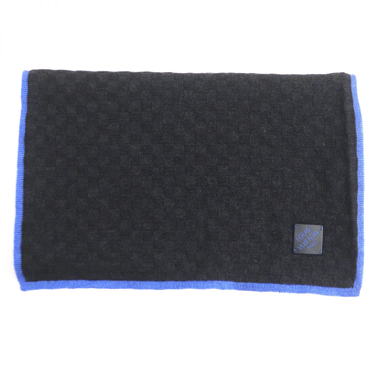 Louis Vuitton Scarf Part cowhide Dark x Wool Blue Gray