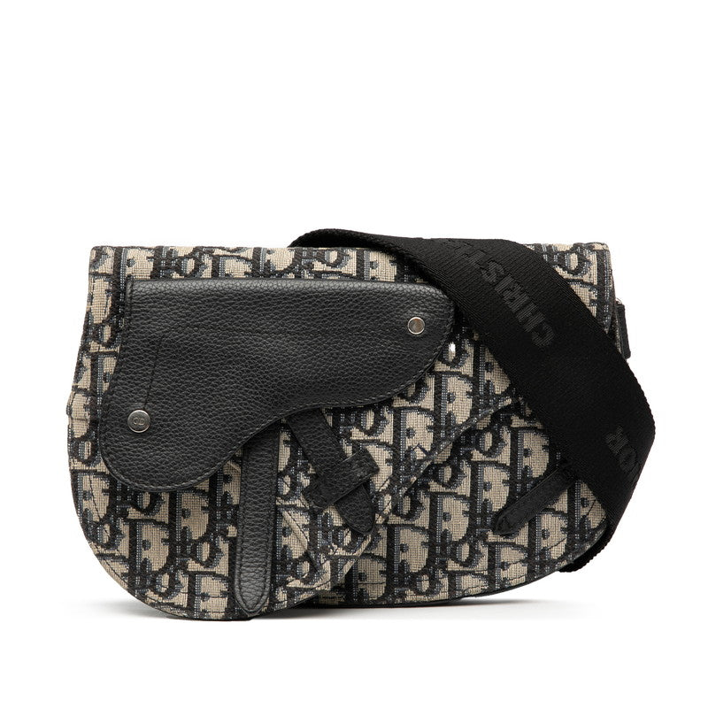 Dior Saddle Oblique 2Way Bag Leather Canvas Travel Bag