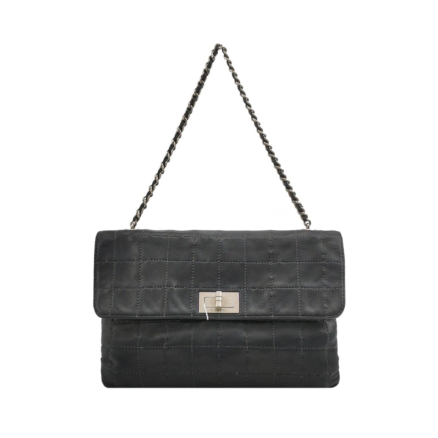 Chanel 2.55 Lambskin Square Stitching Black Shoulder Bag