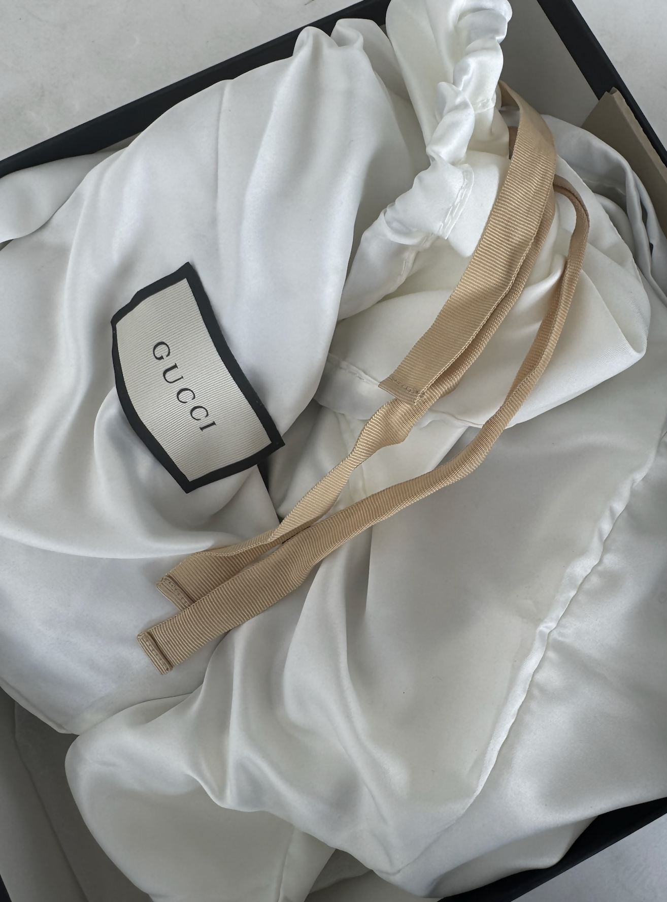 Gucci Beige/Black GG Canvas And Leather Platform Wedge Ankle Tie Up Sandals - FULL SET