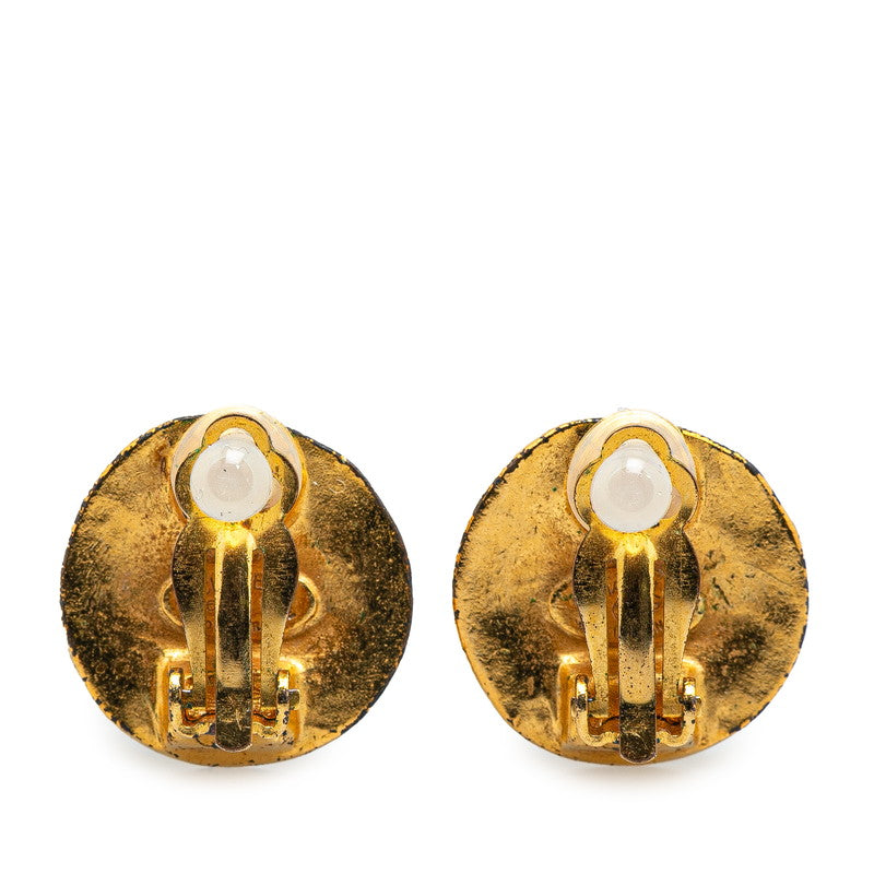 Chanel Gold Plated Coco Mark   Earrings 96P