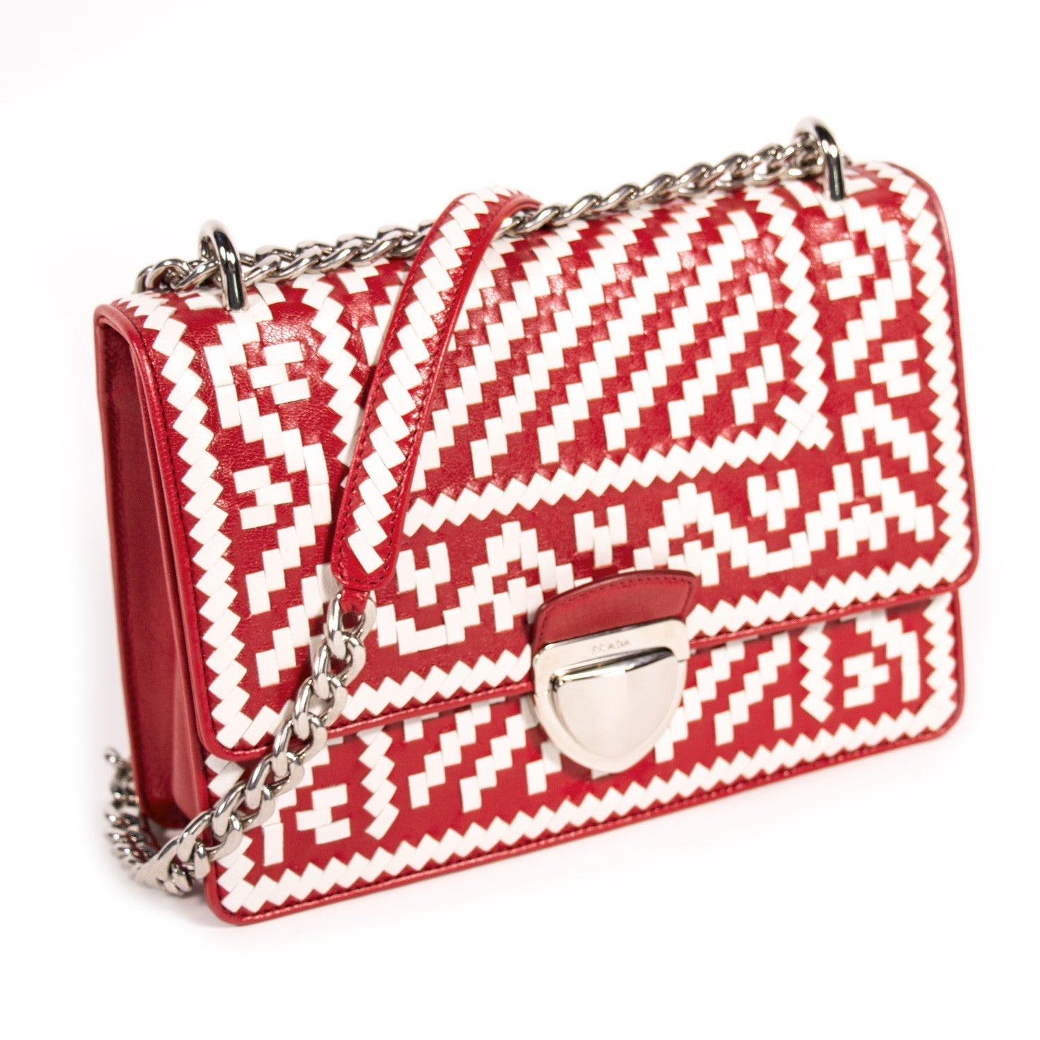 Prada Madras Pattern Shoulder Bag Woven