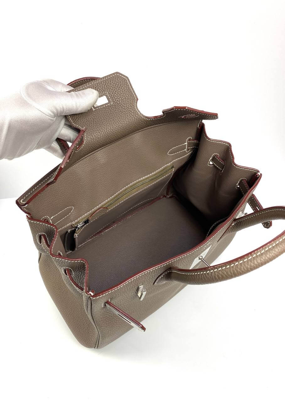 Hermes Luxury Birkin Biscuit Togo Light Palladium Hardware Leather Brown Travel Bag