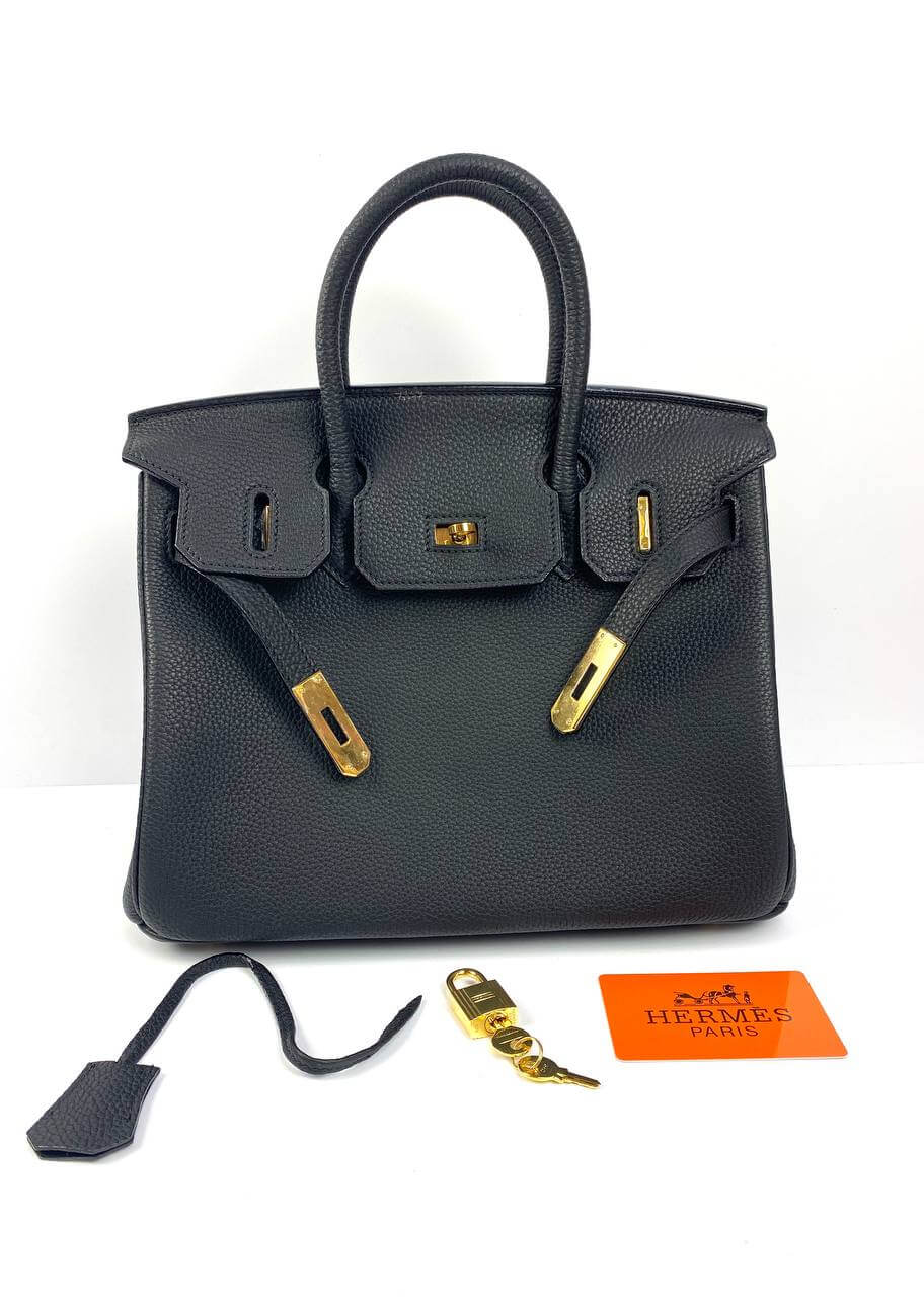 Hermes Luxury Birkin Biscuit Togo Hardware Handbag Leather Black Travel Bag