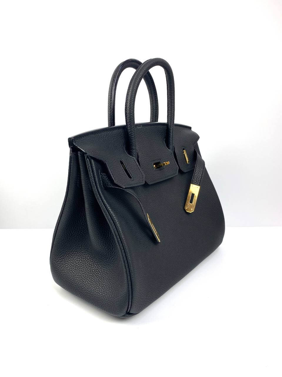 Hermes Luxury Birkin Biscuit Togo Hardware Handbag Leather Black Travel Bag